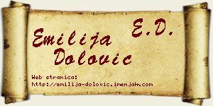 Emilija Dolović vizit kartica